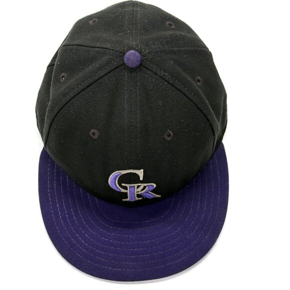 Colorado Rockies Hat Cap New Era Fitted‎ 7 3/8 7.375 59Fifty Black On Field USA - Picture 4 of 12